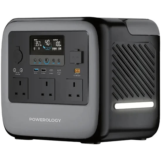 Powerology 2000W portable power station with high-capacity battery and compact design
محطة الطاقة المحمولة Powerology بقدرة 2000 واط مع بطارية عالية السعة وتصميم مدمج
