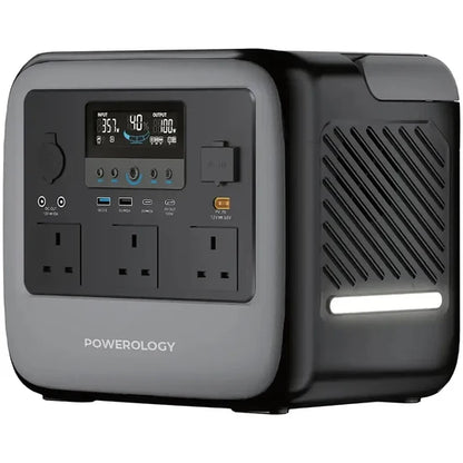 Powerology 2000W portable power station with high-capacity battery and compact design
محطة الطاقة المحمولة Powerology بقدرة 2000 واط مع بطارية عالية السعة وتصميم مدمج