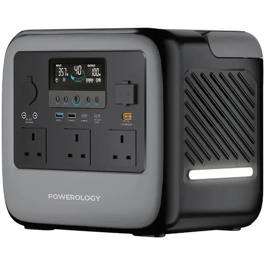 Powerology 2000W portable power station with high-capacity battery and compact design
محطة الطاقة المحمولة Powerology بقدرة 2000 واط مع بطارية عالية السعة وتصميم مدمج