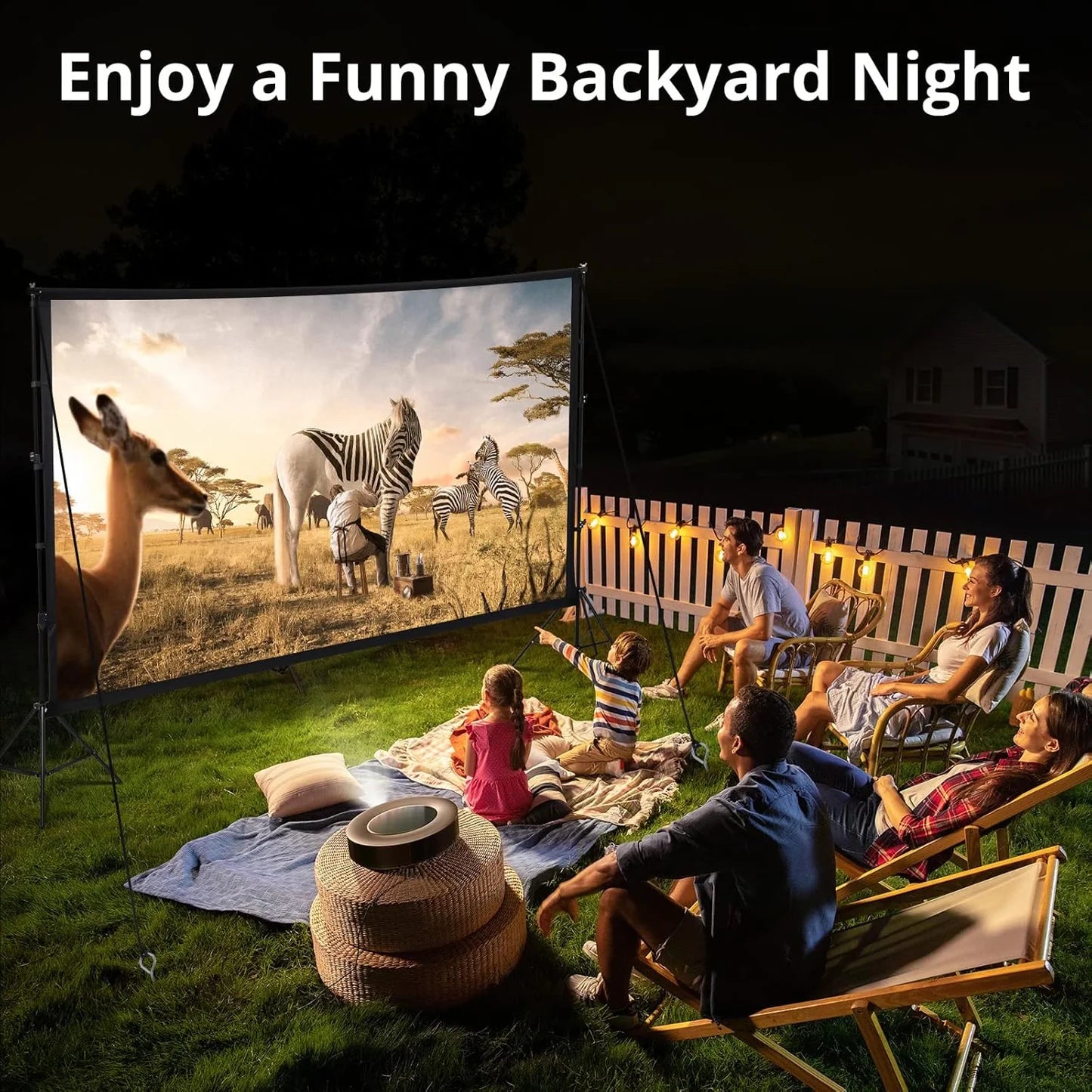 100-Inch Foldable Projector Screen – Portable Lightweight Projection Screen for Home, Office & Outdoor Use
