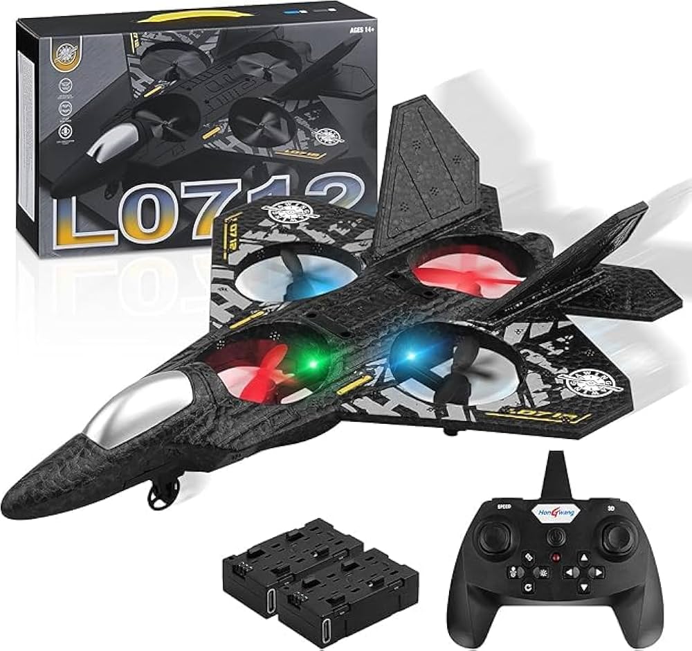 L0712 RC Fighter Jet Airplane – 2.4GHz Remote Control Aircraft with LED Lights
