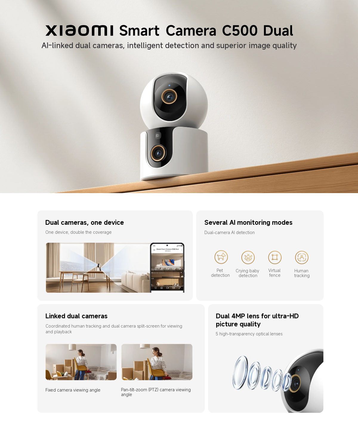 Xiaomi Smart Camera C500 Dual WiFi CCTV Camera