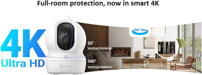 EZVIZ H6c Pro 4K Pan & Tilt Smart Indoor Security Camera – WiFi 6