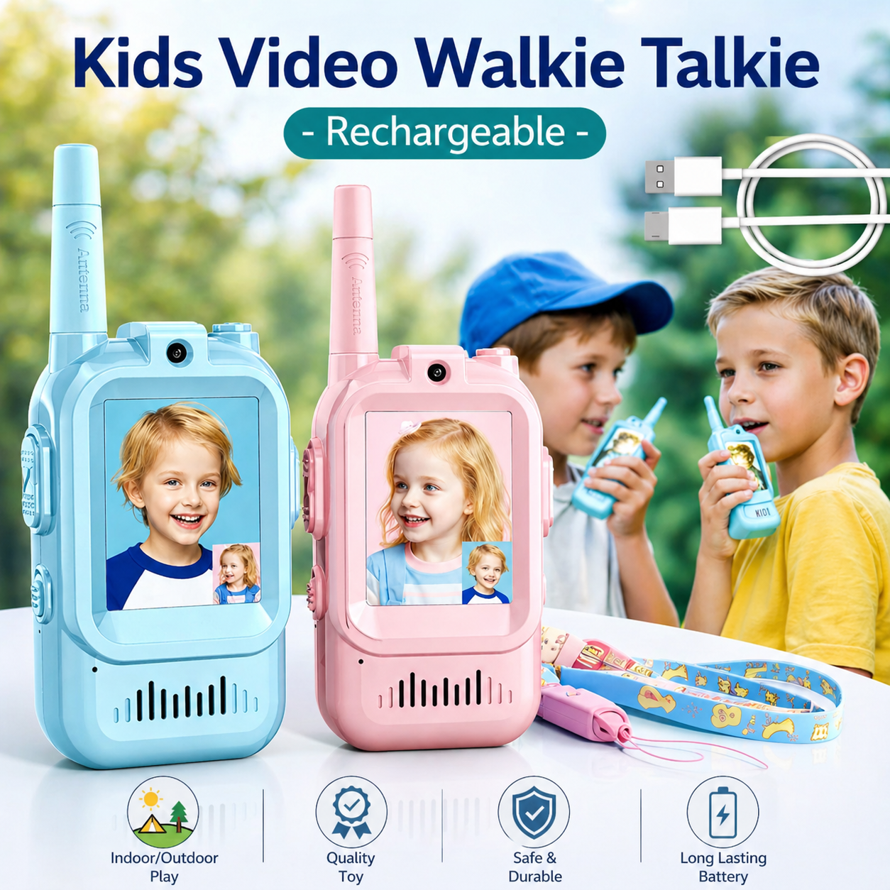 Video Walkie Talkie for Kids – Wireless Two-Way Communication Toy with Camera