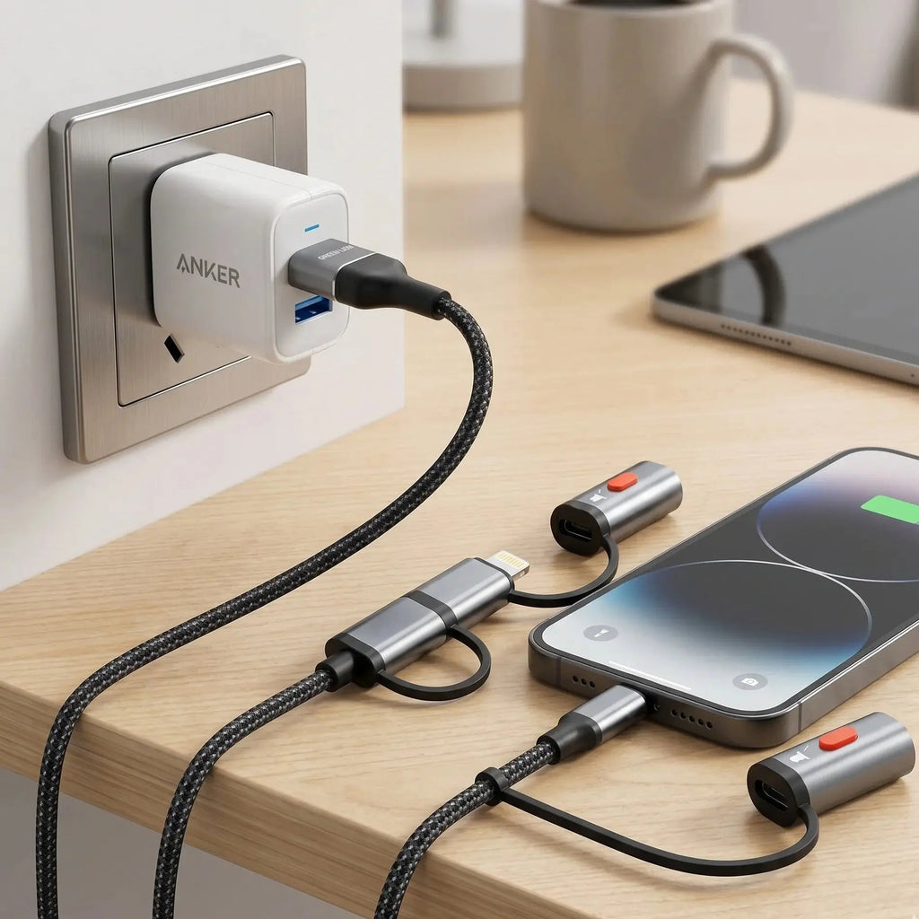 Green Lion 6-in-1 Cable PD 60W with LED Light & Ignition