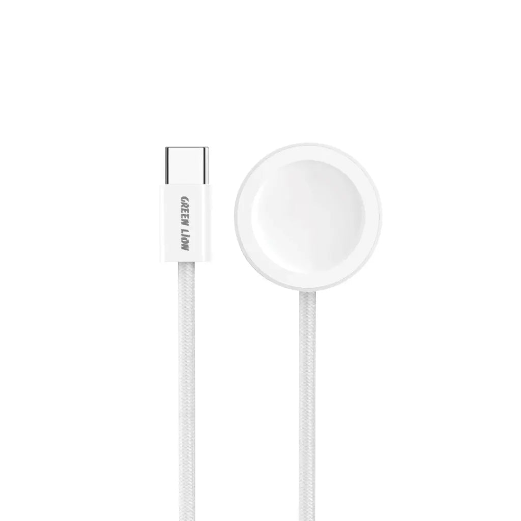 Green Lion iWatch Charger USB-C to Wireless  5W – 1M Braided Cable, Fast & Stable Charging for Apple Watch Series