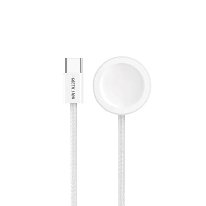 Green Lion iWatch Charger USB-C to Wireless  5W – 1M Braided Cable, Fast & Stable Charging for Apple Watch Series