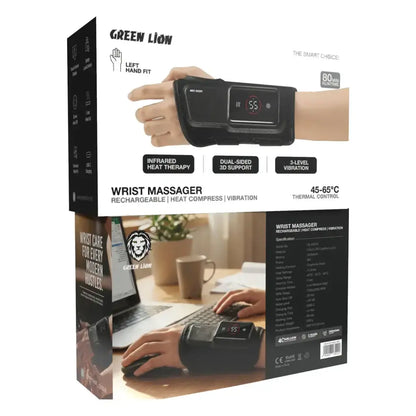 Green Lion Rechargeable Wrist Massager with Heat Compress