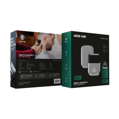 Green Lion Men's Shaver X Wet and Dry Electric Shaver Silver
ماكينة حلاقة Green Lion للرجال X للاستخدام الجاف والرطب باللون الفضي