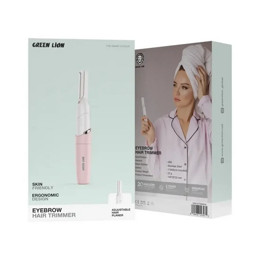 Green Lion pink rechargeable eyebrow hair trimmer with compact ergonomic design
ماكينة تشذيب شعر الحواجب Green Lion باللون الوردي قابلة لإعادة الشحن بتصميم مدمج ومريح