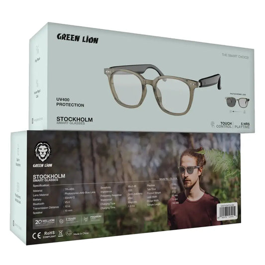 Green Lion Stockholm Smart Glasses Bluetooth 5.4 & Magnetic Charging