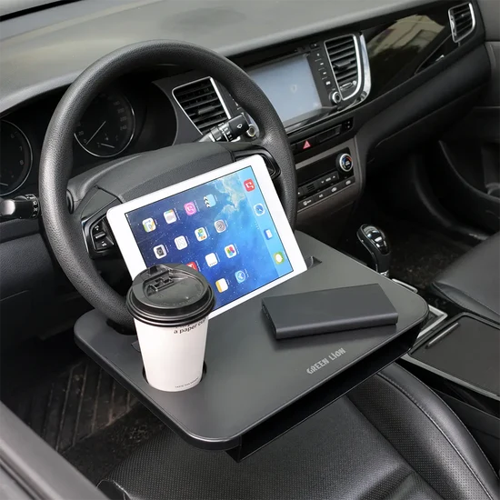 Green Lion Multi-Function Steering Wheel Tray – Portable Car Laptop & Food Tray,