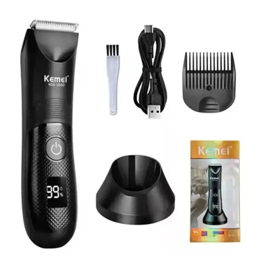 Kemei KM-1840 Waterproof Body Hair Trimmer – Cordless Body Grooming & Personal Care