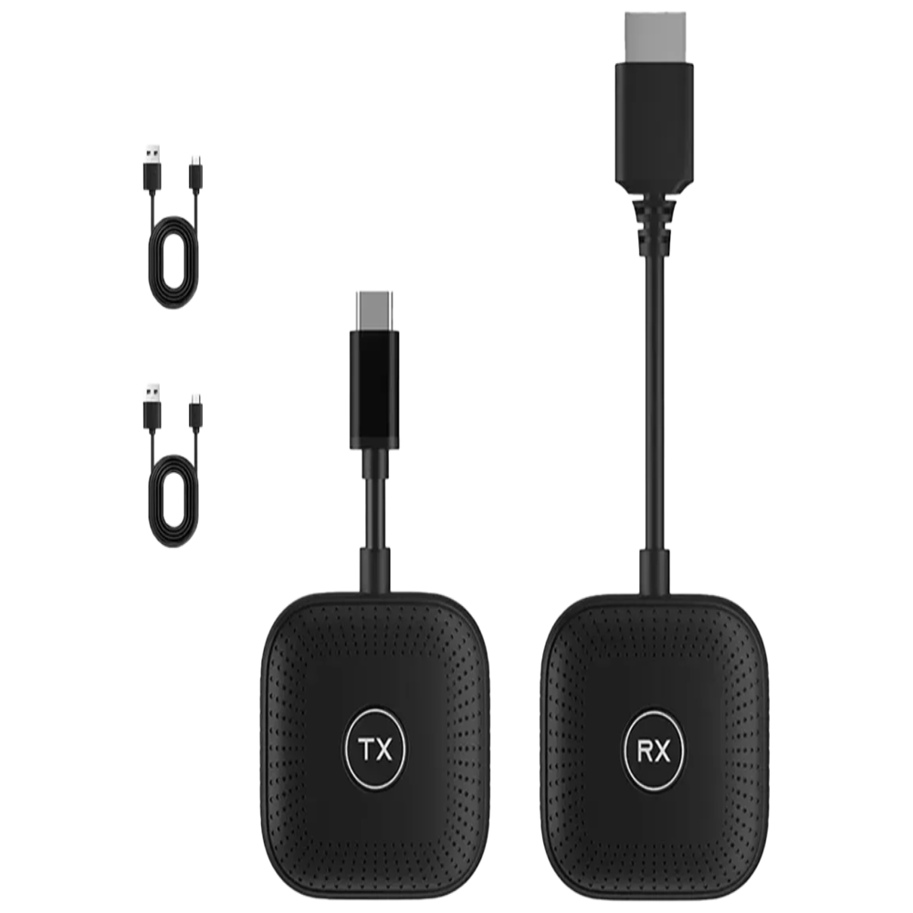 COTECi USB-C to HDMI wireless transmitter and receiver kit for HD screen mirroring on TVs, monitors, and projectors
طقم COTECi لاسلكي من USB-C إلى HDMI لنقل وعكس الشاشة بدقة HD على أجهزة التلفزيون والشاشات وأجهزة العرض