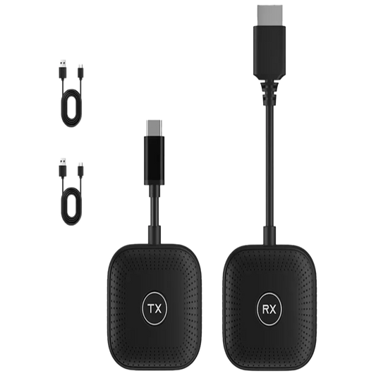 COTECi USB-C to HDMI wireless transmitter and receiver kit for HD screen mirroring on TVs, monitors, and projectors
طقم COTECi لاسلكي من USB-C إلى HDMI لنقل وعكس الشاشة بدقة HD على أجهزة التلفزيون والشاشات وأجهزة العرض