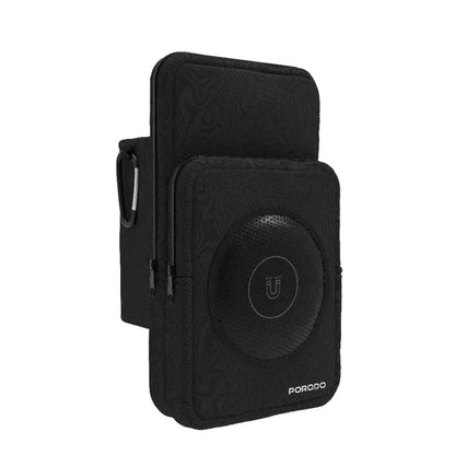 Porodo Magnetic Water Bottle Sleeve with Magnetic Phone Holder – Black