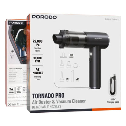Porodo Tornado Pro Air Duster &amp; Vacuum Cleaner 22000Pa | 90000R