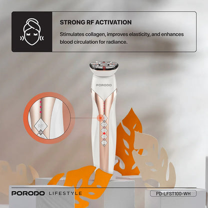 Porodo Lifestyle RF & EMS Vibration Light Therapy Device – Multi-Function Facial Beauty & Skincare Device