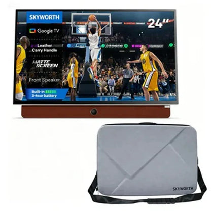 Skyworth 24-inch portable Smart FHD Google TV with protective carrying case bundle
تلفزيون Skyworth Google TV الذكي المحمول 24 بوصة بدقة FHD مع حقيبة حماية وحمل