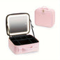 

Portable lighted makeup case with adjustable dividers, pink cosmetic organizer for makeup, brushes, skincare products, and accessories.


حقيبة مكياج محمولة بإضاءة وفواصل قابلة للتعديل، منظم مستحضرات تجميل وردي للمكياج وفرش التجميل ومنتجات العناية بالبشرة والإكسسوارات.
