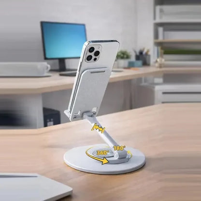 DENX DX1268 Desktop Tablet & Mobile Phone Stand – 360° Rotating, Foldable & Adjustable Multi-Angle Holder for Smartphones, Tablets,