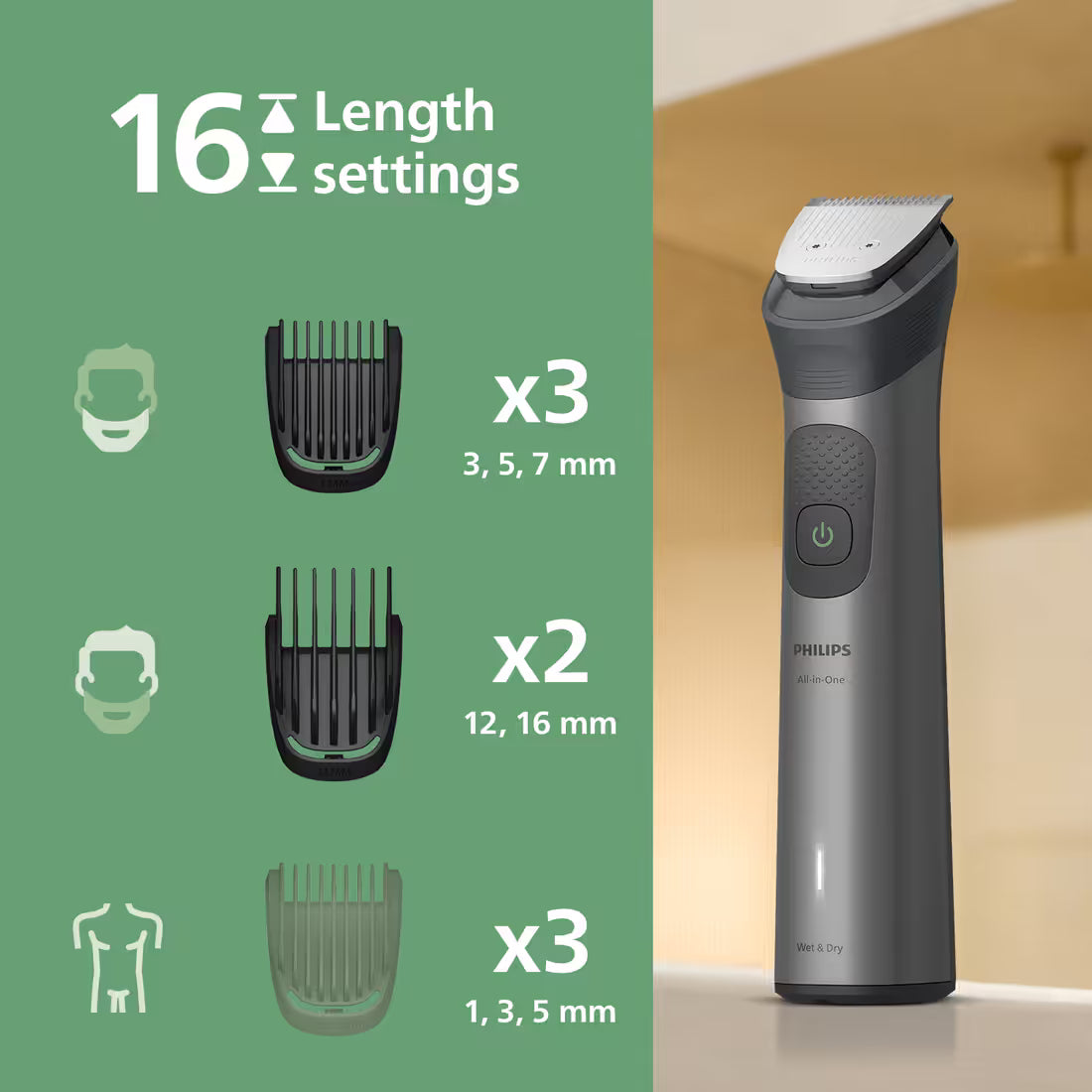 Philips All-in-One Grooming Set 7000 Series 8-in-1 – Multi-Style Beard, Hair & Body Trimmer for Men