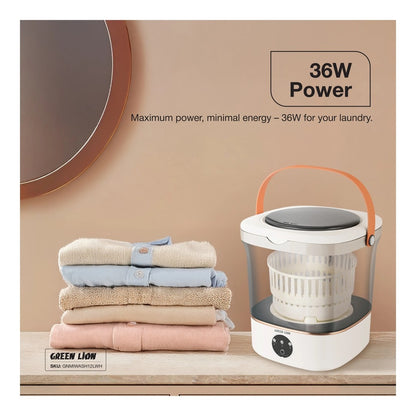 Green Lion Portable 12L Washing Machine – White