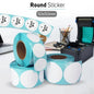 500-piece white round sticker paper labels measuring 50x50mm for product packaging and labeling
500 ملصق ورقي دائري أبيض مقاس 50×50 مم لتغليف المنتجات ووضع العلامات عليها
